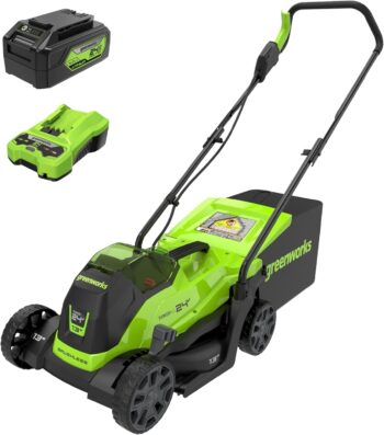 Greenworks 24V 13 Brushless Cordless (Push) Lawn Mower. 4.0Ah Battery and Charger Included